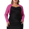Agnes Orinda Women's Plus Size Mesh Crop Long Sleeve Open Front Cardigans - 2 of 4