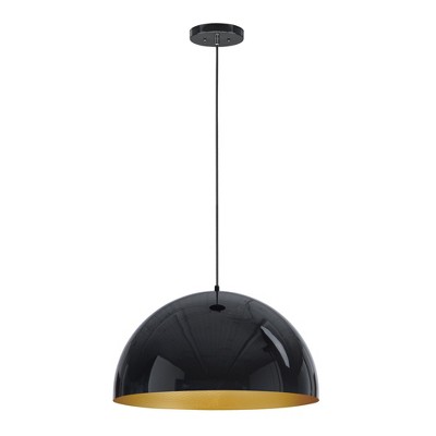 ET2 Lighting Hemisphere 1 - Light Pendant in  Gloss Black/Gold