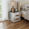 Art Leon Aluminum Rivet Accent Cabinet Nightstand with Drawer, Silver - 4 of 4