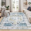 Runner Rug Kitchen Hallway Entryway – Vintage Floral Oriental Design Non-Slip Stain Resistant Low Pile Floor Covering - 4 of 4