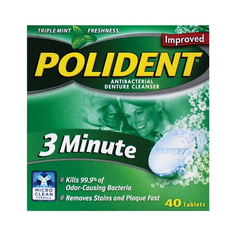 Polident 3 Minute Antibacterial Denture Cleanser 40 Tabs - image 1 of 1