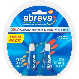 Abreva Docosanol 10% Cream Cold Sore/Fever Blister Treatment Tube - 1 of 4
