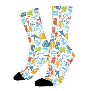 Travel Car Summer Women Printed Crew Socks Funny Funky Socks Soft Polyester Novelty Gifts for Artists Men - 1 of 1