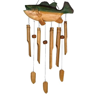 Handcrafted Bamboo Bass Fish Wind Chime for Outdoor Decor