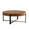 CENGHU Modern Thread Design Round Coffee Table with Cross Legs Metal Base, Tea Table, Side Table for Living Room, Dining  Room, Bedroom, Kitchen - 4 of 4