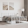 vidaXL White Steel Metal Bed Frame-Double Bed with Headboard/Footboard - 3 of 4