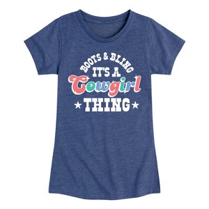 Girls' - Instant Message - It's A Cowgirl Thing Fitted Short Sleeve Graphic T-Shirt - 1 of 4