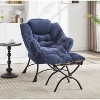 Lyngins Cotton Accent Chairs with Ottoman,Upholstered Arm Chairs with a Side Pocket for Living Room,Bedroom - 2 of 4