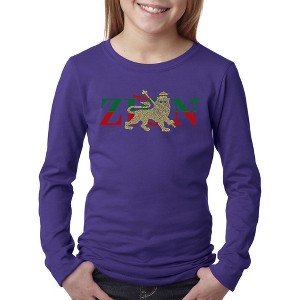 LA Pop Art Girl's Word Art Long Sleeve - Zion - One Love - 1 of 4