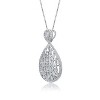 Guili Stylish White Gold Plated Necklace with Pear-Shaped Cubic Zirconia Pendant, exuding sophistication and brilliance for any occasion. - 3 of 3