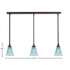 Toltec Lighting Any 3 - Light Chandelier in  Dark Granite with 5.5" Fluted Teal Crystal  Shade - 2 of 2