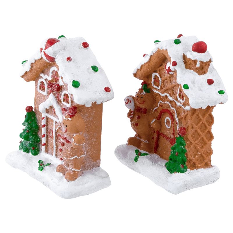 Northlight Set of 2 Gingerbread Houses With Gingerbread Boy and Girl Christmas Decoration 5", 5 of 7