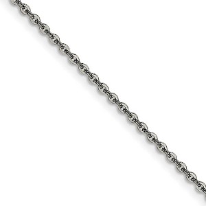 Black Bow Jewelry 2.3mm Stainless Steel Polished Cable Chain Necklace - 1 of 4