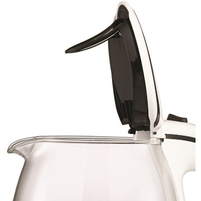 Brentwood 1.7L White Glass Electric Tea Kettle with LED Light