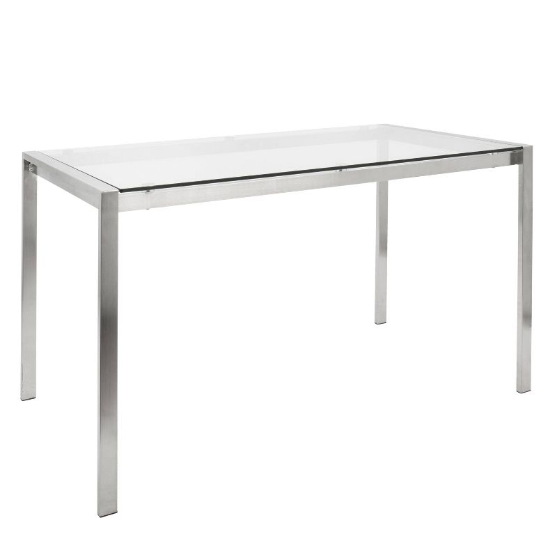 Fuji 47&#34; Modern Dining Table Stainless Steel/Clear Glass - LumiSource, 1 of 13