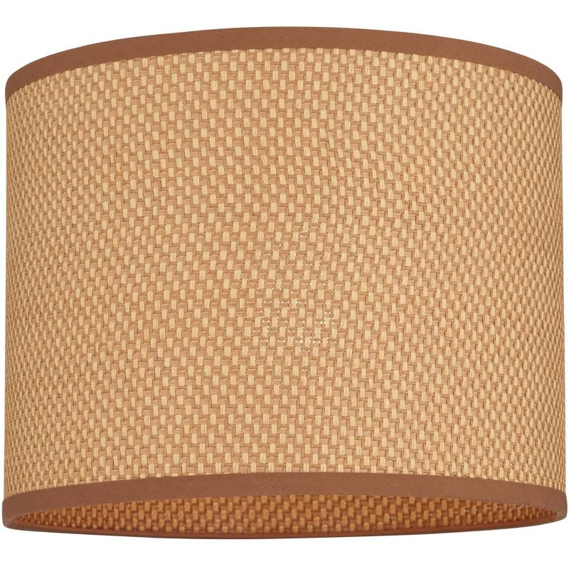 Springcrest Drum Lamp Shade Peanut Brown Medium 14" Top x 14" Bottom x 11" High Spider Fitting with Replacement Harp and Finial, 4 of 8