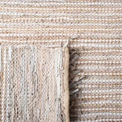 Itzel Striped Beige Multi 5' x 8' Handmade Cowhide Area Rug