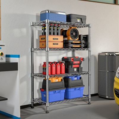 Vynxaria 1000 lbs Storage Shelving Steel Heavy Duty 4-Tier Utility Shelving Unit Steel Organizer Wire Rack