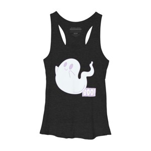 Women's Design By Humans Boo Cute Ghost Halloween cute design By BoogieCreates Racerback Tank Top - 1 of 3