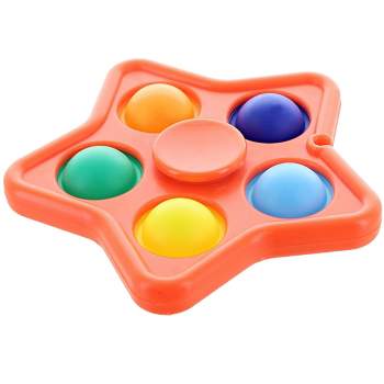 BOB Gift Pop Fidget Toy Spinner Orange Star 5-Button Bubble Popping Game