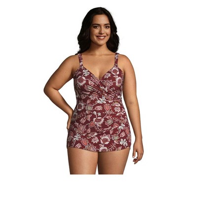 burgundy plus size swimsuit