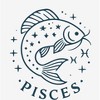 Pisces Zodiac Fish With Glitter Adult Crew Neck Long Sleeve Tee - 2 of 2