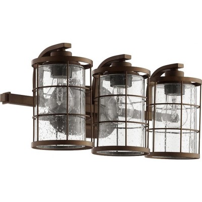 Quorum Lighting Ellis Glass 3-Light Oiled Bronze Wall Sconce