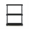 Furinno 3-Tier Decorative Bookshelf Open Multipurpose Shelf Bookcase Freestanding Display Rack with Classic Tube,Black/Grey - 4 of 4