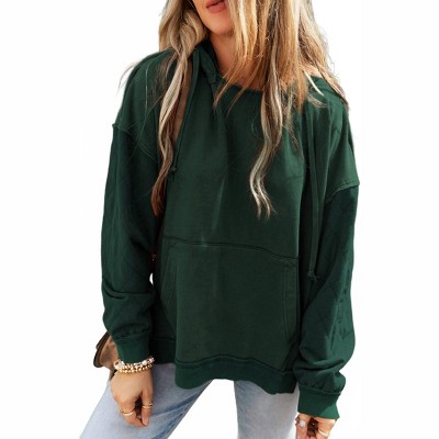 Women's Quilted Kangaroo Pocket Hoodie - Shewin