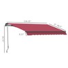 VisioGear Retractable Awning, 10'*8' Patio Awnings with Manual Crank Handle for Deck, Yard, Red, 116.25"*96.5"*59.75" - 3 of 4