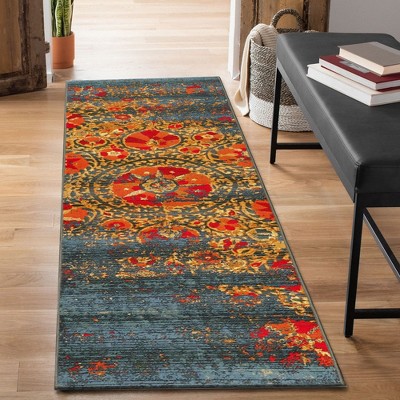 Marina Blue Flat Woven Synthetic Indoor/Outdoor Rug