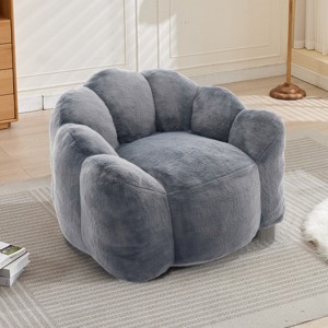 Faux Fur Bean Bag Chair, 43.7'' Single Seat Lounge Armchair with High-Density Foam for Living Room Bedroom Dorm, No Assembly-3irtyhousy - 1 of 4