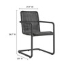 Modway Abacus Outdoor Wicker Dining Chairs Set of 2 in Slate-Wicker Patio Chairs w/Cantilever Steel Frame - 3 of 4