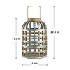 AZL1 Life Concept Decorative Lantern with Bamboo Handle Industrial Exotic Style for Indoor Outdoor Home Garden Wedding, Silver, 13.4"*13.4"*20.5" - 4 of 4