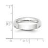 Black Bow Jewelry 2mm to 6mm 14K White Gold Lightweight Half Round Standard Fit Band - 3 of 4
