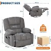 TackView Massage Recliner Chair with Heat & Vibration, 360° Swivel Rocker with Cup Holders & Side Pockets, Chenille Fabric for Living Room - 3 of 4