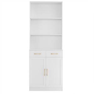 TiramisuBest Tall Storage Cabinet with Three Drawers for Bathroom/Office, Black - 1 of 4