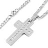 West Coast Jewelry Men's Polished Cubic Zirconia Cross Stainless Steel Necklace - 24" - 3 of 3