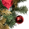 Northlight Poinsettias and Ball Ornaments Artificial Christmas Wreath - 24" - Unlit - 3 of 4