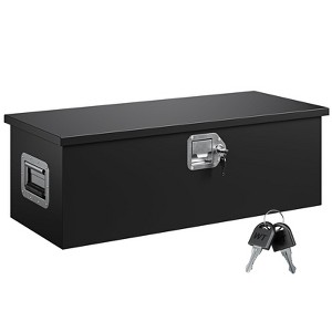 Mlezan Steel Truck Bed Tool Box: Lockable, Heavy-Duty Storage for Truck, Pickup, RV, or Trailer. Black Utility Box for Tools and Supplies. - 1 of 4