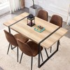 NicBex 55.1" Modern Rectangular Wood Dining Table 1.5" Thick Engineered Wood Tabletop with Metal Legs for Kitchen - 3 of 4