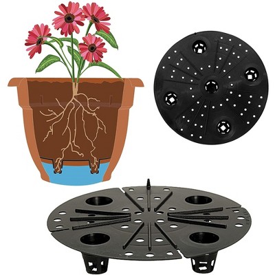 Bloem 21'' Charcoal Gray Self-Watering Durable Plastic Planter