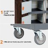 Commercial Janitorial Cart with Cabinet – Hotel Housekeeping Room Service Utility Cart with Wheels, Large Capacity Vinyl Bag, Grey - 2 of 4