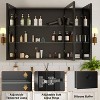 Belle Medicine Cabinet with Mirror, Recessed/Wall Mount Cabinet for Bathroom, Beveled Surface Mirror, Adjustable Tempered Glass Shelves, Black - 4 of 4