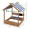 VYNXARIA Wooden Sandbox with Canopy House Design for 3-7 Years Old, Brown - 3 of 4