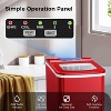 ZAFRO Ice Makers Countertop with Self-Cleaning, 26lbs/24hrs, 9 Cubes Ready in 6 Mins, with 2 Sizes Bullet Ice/Ice Scoop/Basket , Red - 4 of 4