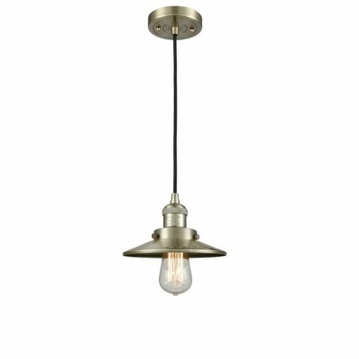 Railroad - 1 Light Cord Hung Mini Pendant In Traditional Style-8 Inches Tall and 8 Inches Wide