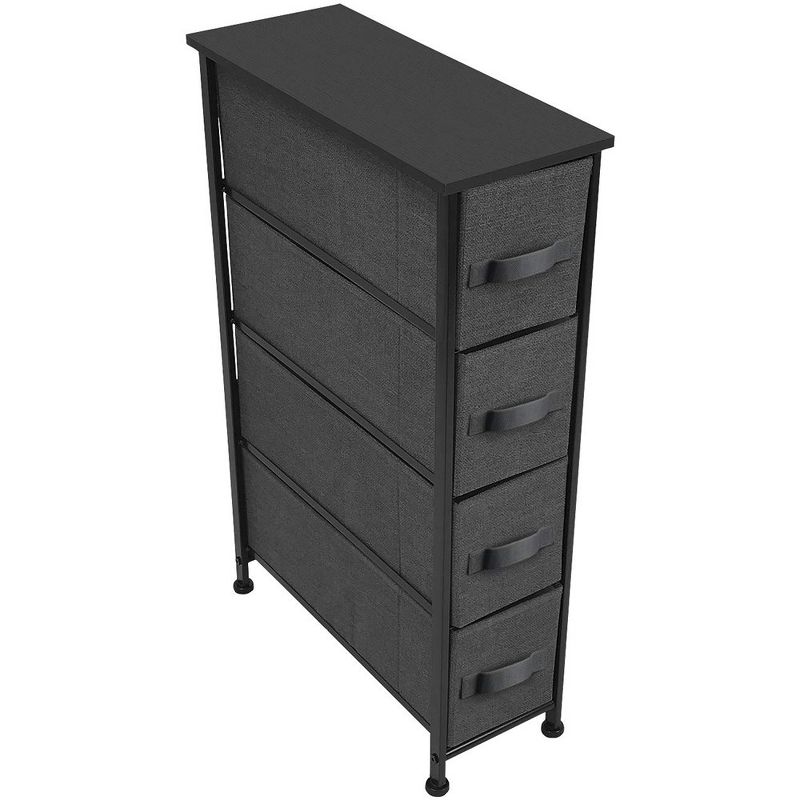 Sorbus 4 Drawers Narrow Dresser - with Steel Frame, Wood Top & Easy Pull Fabric Bins for Small Spaces, Closets, Bedroom, Bathroom & Laundry, 5 of 6