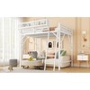 Queen Size Metal Loft Bed with Ladder and Storage Shelves - 4 of 4