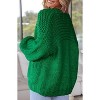 Coolmee Women's Open Front Chunky Knit Cardigan Loose Lantern Long Sleeve Oversized Sweater Coats with Pocket - 2 of 4